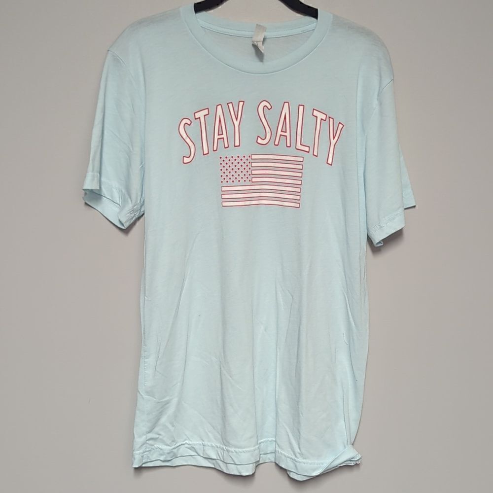 Stay Salty Blue Graphic Short Sleeve Shirt